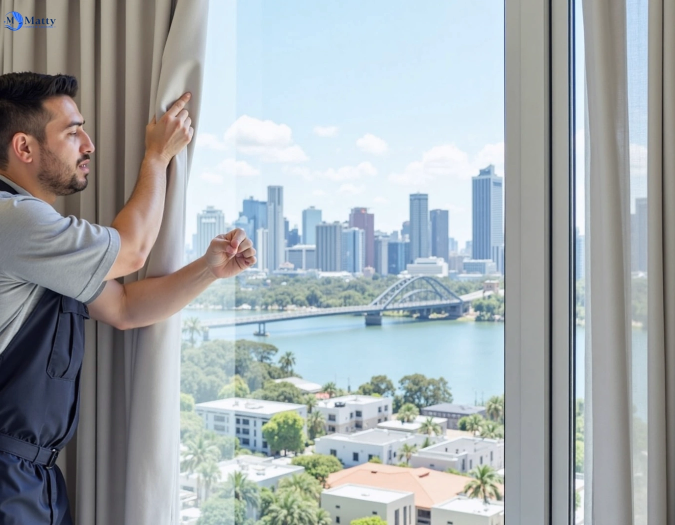 Professional curtain steam cleaning service carseldine QLD by Matty Curtain Cleaning